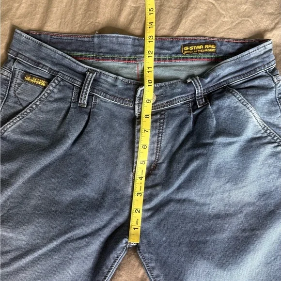 G-STAR RAW Men’s Skinny Jeans Dark Blue w/ Pleated Moto Detail Size 36 Denim Y2K - Picture 8 of 15